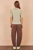 Pull duveteux beige Yumi avec détail écharpe