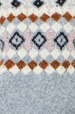 Yumi Grey Fairisle Wool Blend Relaxed Jumper