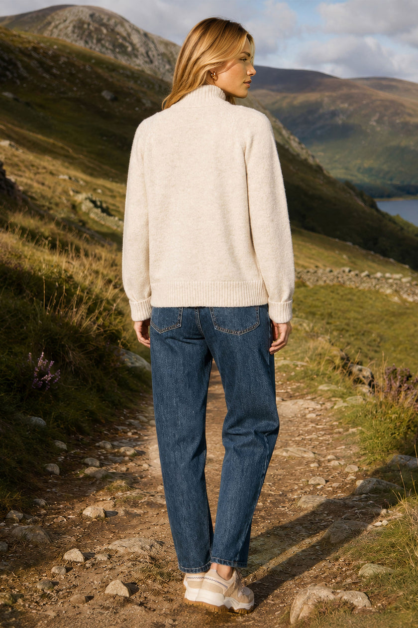 Gilet zippé en avoine Yumi