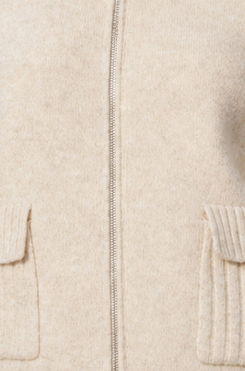 Gilet zippé en avoine Yumi