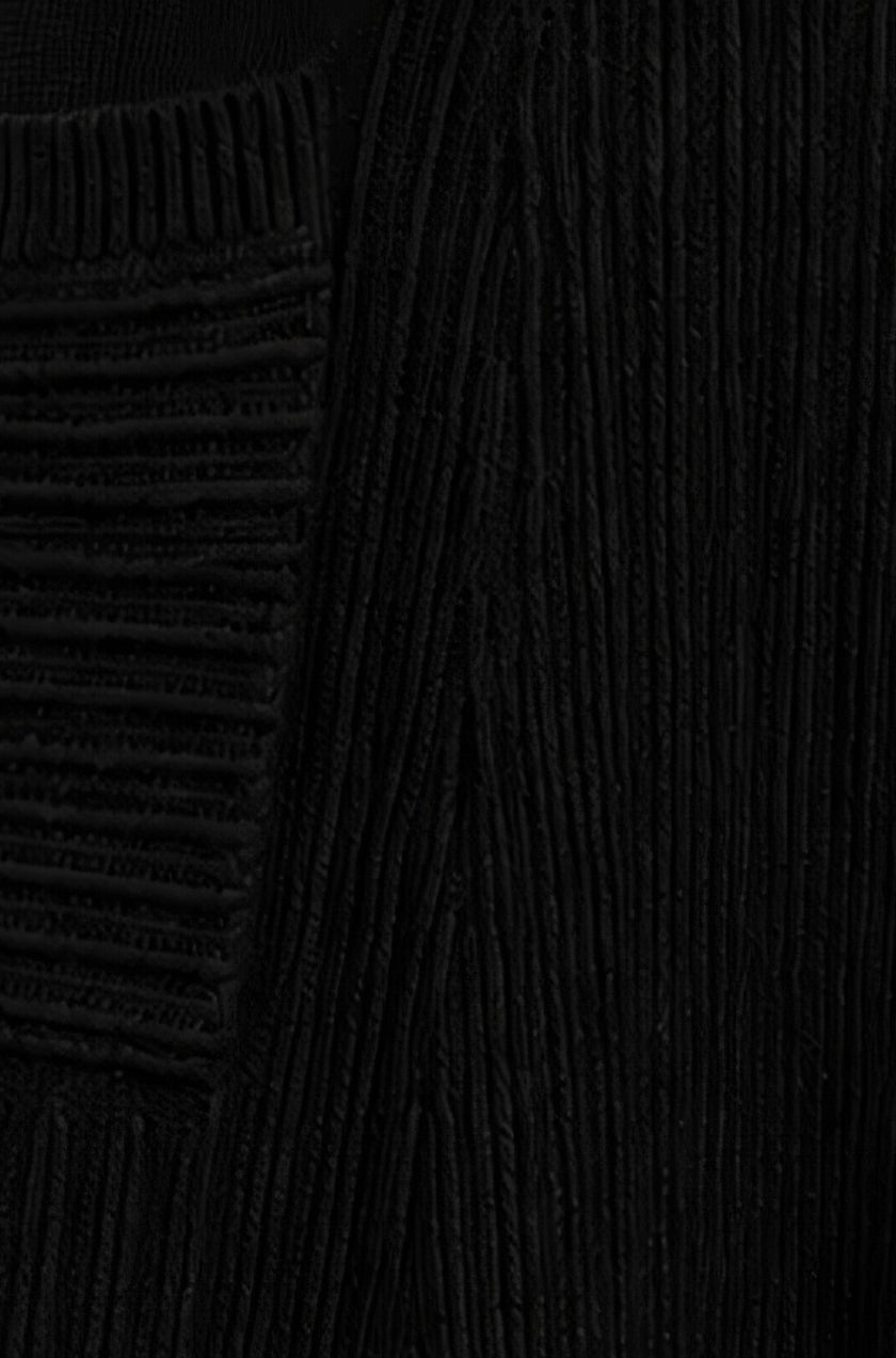 Jupe midi en maille noire avec poches Yumi