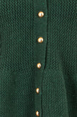 Yumi Green Cable Knit Peplum Cardigan