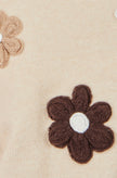 Yumi Beige Relaxed Crochet Flower Jumper