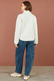 Yumi Ivory Eyelash Knit Jacket With Scarf