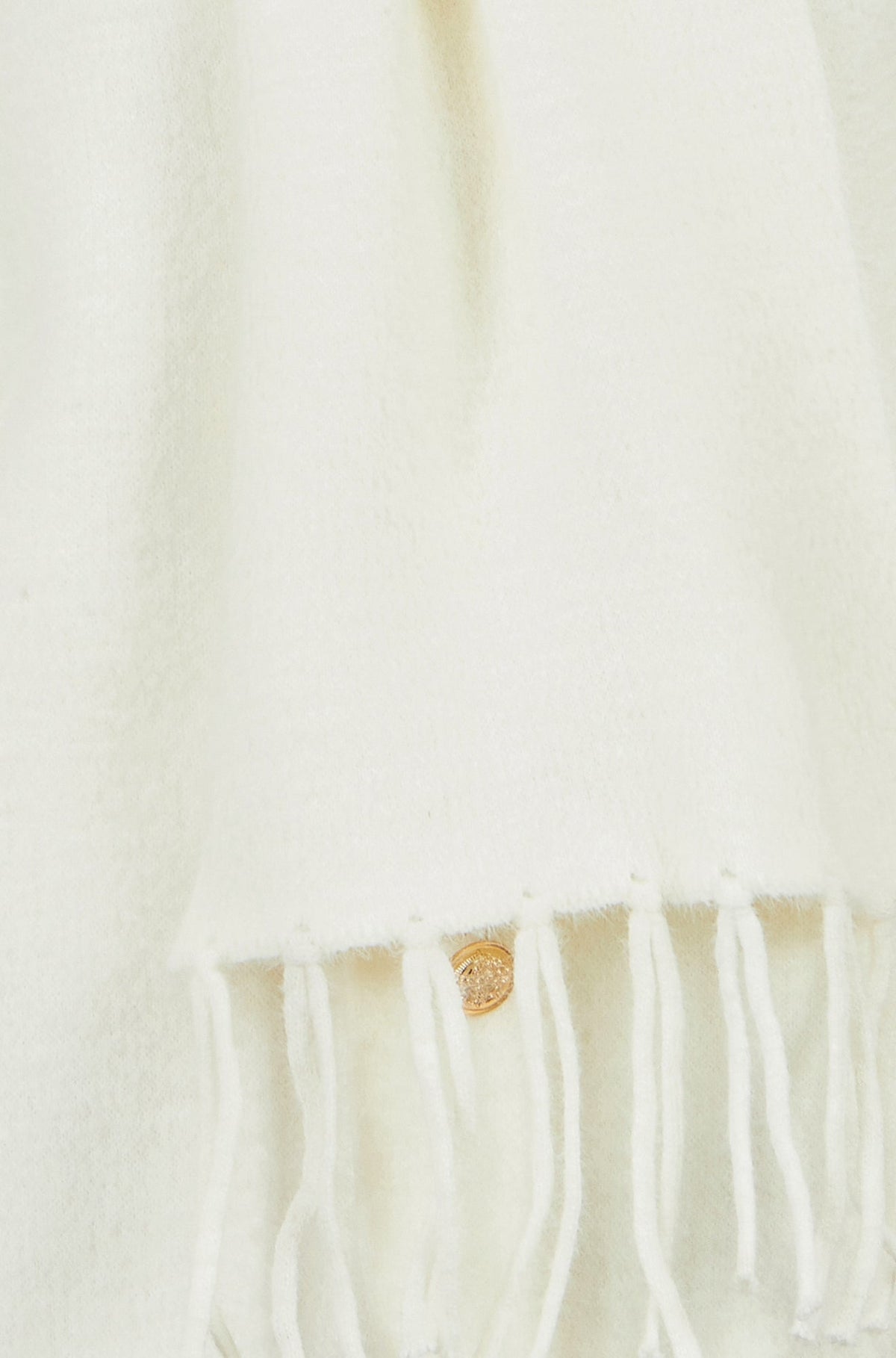 Yumi Ivory Eyelash Knit Jacket With Scarf