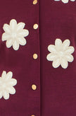 Yumi Burgundy Flower Applique Knit Waistcoat