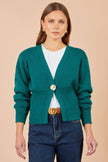 Yumi Strickjacke mit Knöpfen in Petrol