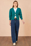Yumi Strickjacke mit Knöpfen in Petrol