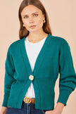 Yumi Strickjacke mit Knöpfen in Petrol