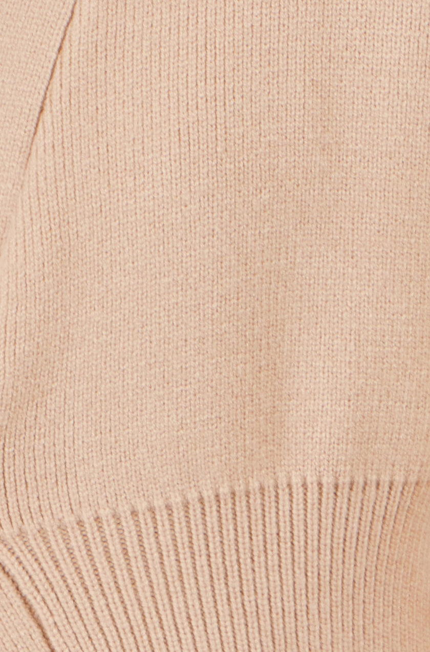 Yumi Beige Knitted Button Cardigan