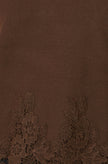 Yumi Brown Viscose Relaxed Jumper With Lace Trim