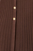Yumi Brown Viscose Knitted Midi Ribbed Dress