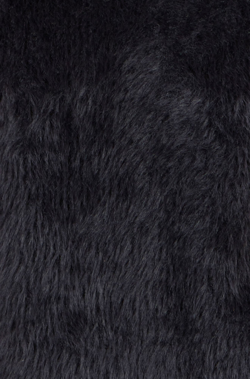 Yumi Black Fluffy Short Sleeve Jumper