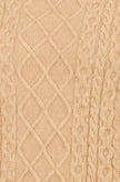 Yumi Beige Cable Knit Roll Neck Jumper