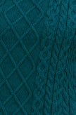 Yumi Teal Cable Knit Roll Neck Jumper