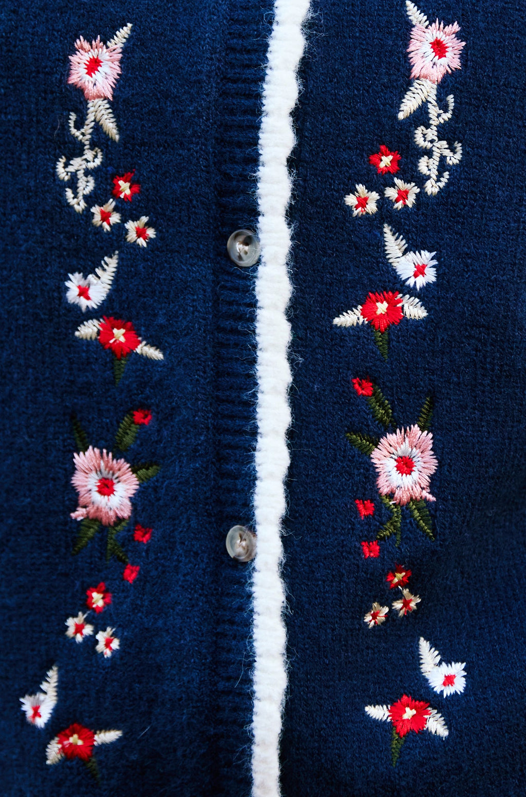 Yumi Navy Embroidered Knitted Waistcoat