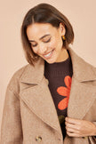 Yumi Beige Boxy Cropped Jacket