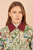 Yumi Ivory Botanical Woven Bomber Jacket
