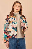 Bomber jacket tissé à fleurs multicolores Yumi