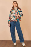 Bomber jacket tissé à fleurs multicolores Yumi
