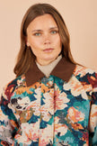 Bomber jacket tissé à fleurs multicolores Yumi