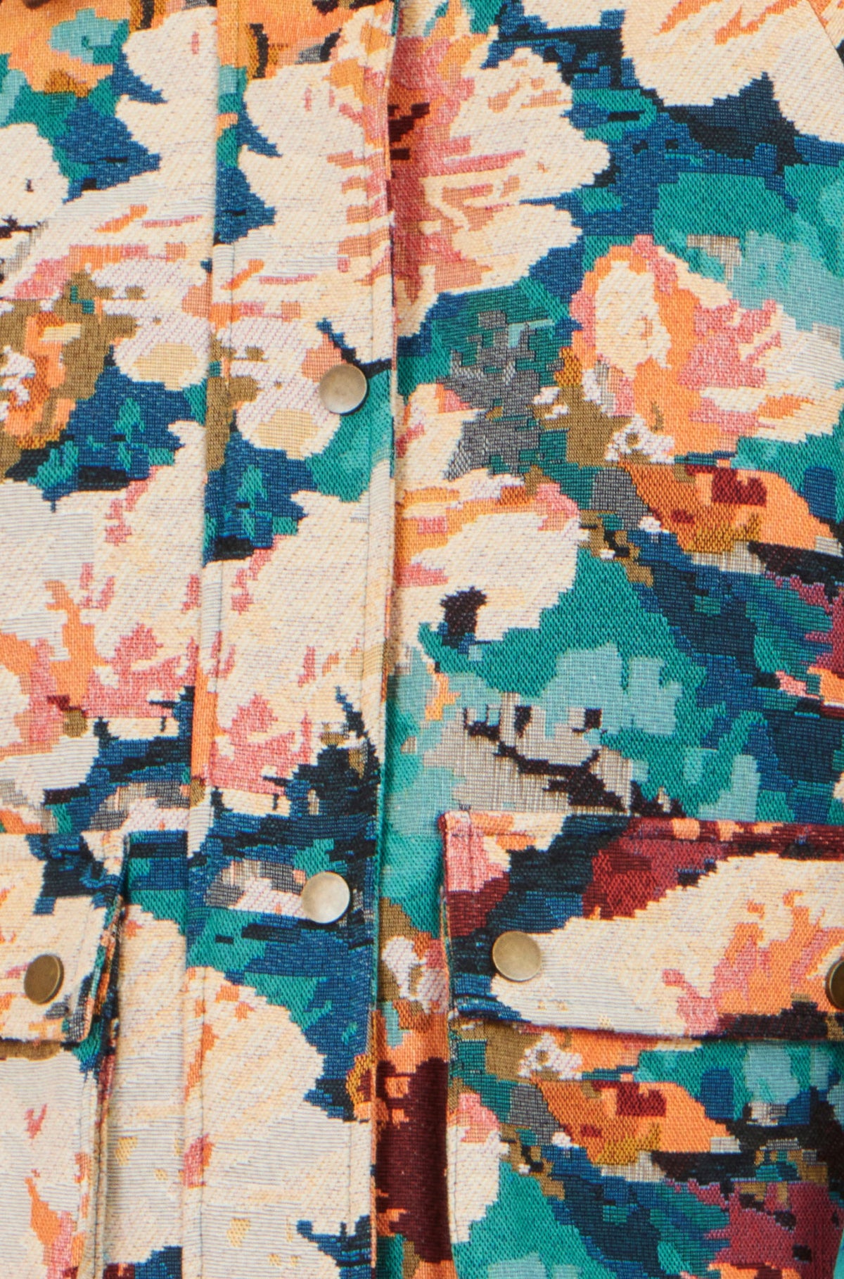 Bomber jacket tissé à fleurs multicolores Yumi