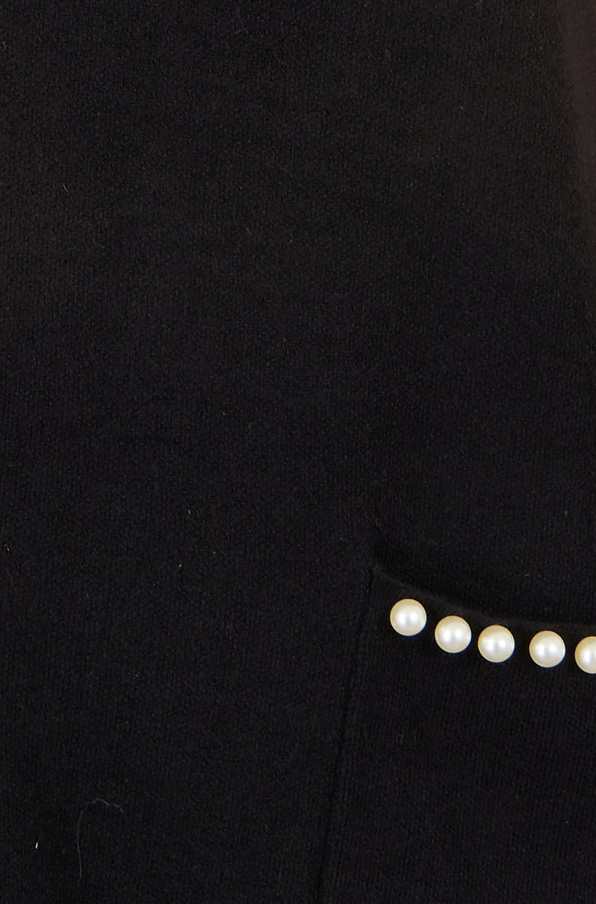 Yumi Black Pearl Detail Knitted Tunic