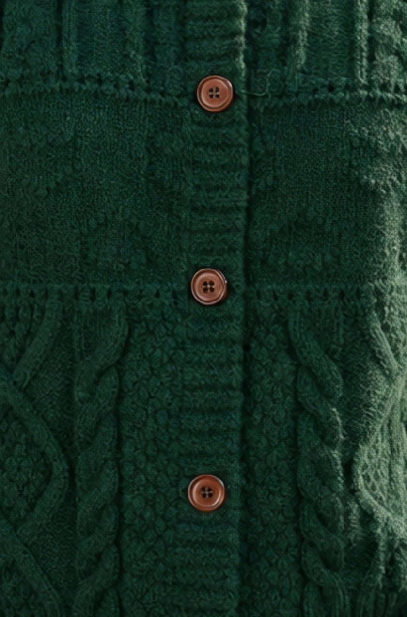 Yumi Green Kabelstrikket Boxy Jakke