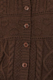 Yumi Brown Cable Knit Boxy Jacket