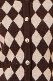 Gilet en tricot Yumi Brown Argyll