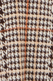 Yumi Brown Knitted Check Long Cardigan
