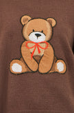 Yumi Brown Teddy Bear Relaxed Trui