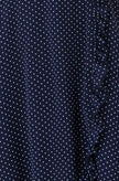Yumi Navy Polka Dot Midi Wrap Frill Dress