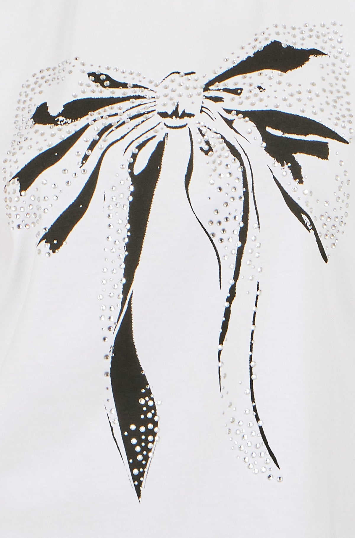 Yumi White Bow T-Shirt With Lace