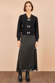 Cardigan Yumi con fiocco nero glitterato