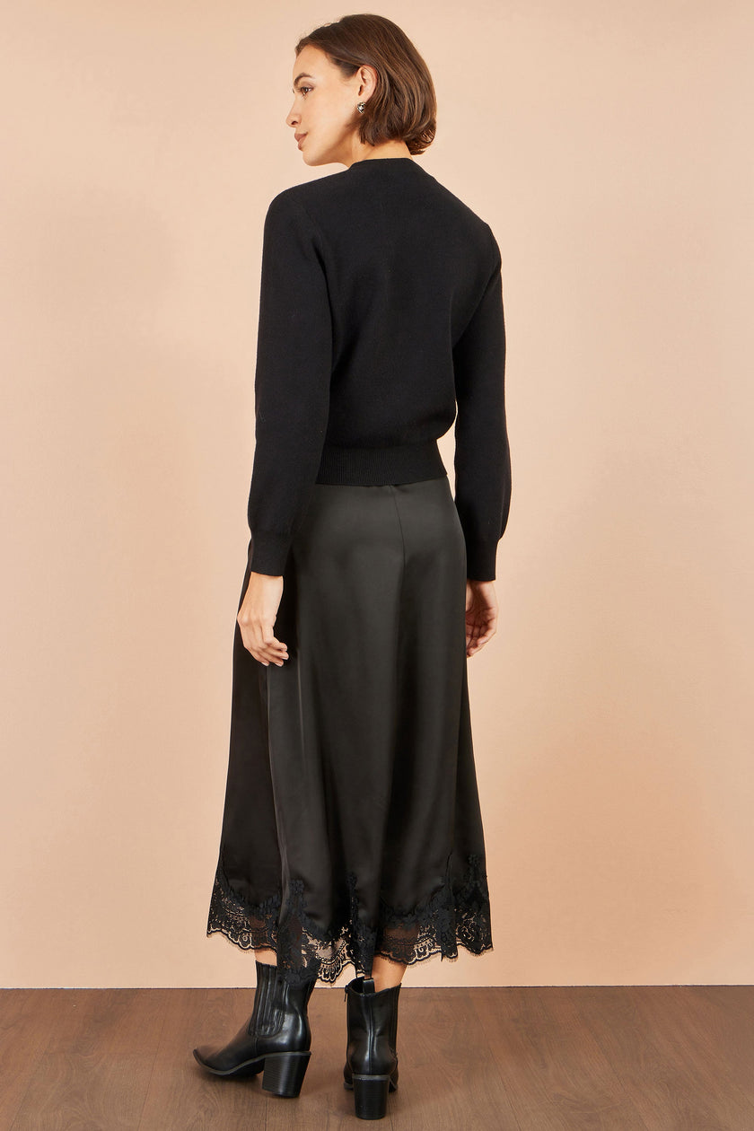 Cardigan Yumi con fiocco nero glitterato