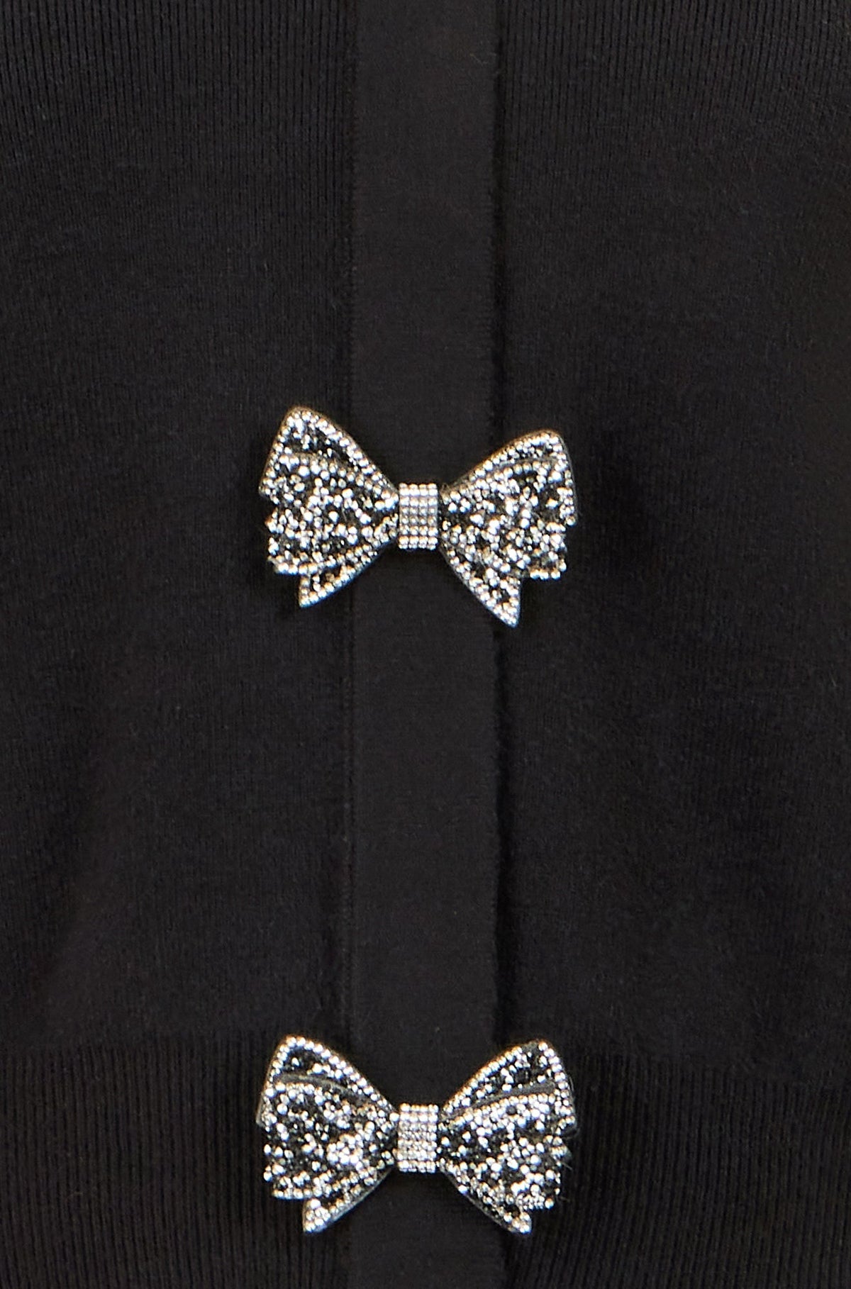 Cardigan Yumi con fiocco nero glitterato