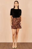 Yumi Black Velvet Embellished Neck Top