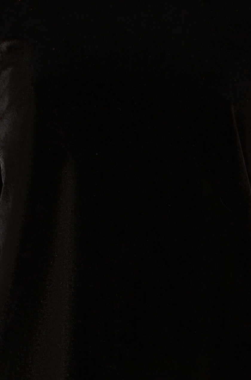 Yumi Black Velvet Embellished Neck Top