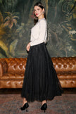 Yumi Black Diamonte Tulle Midi Skirt