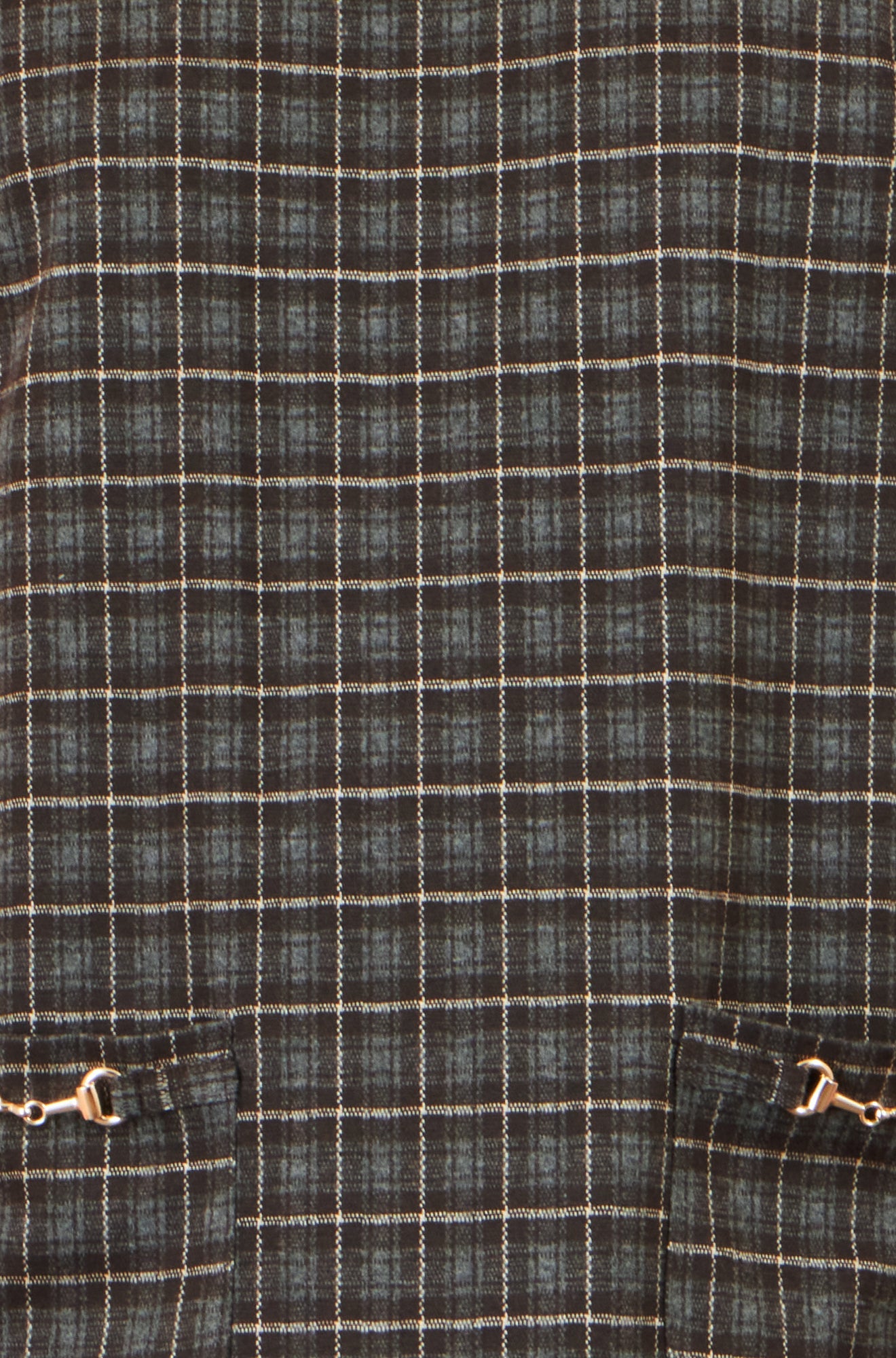 Yumi Brown Check Tunic With Buckles