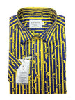 Yellow Stripe Print Design Short Sleeves Shirt