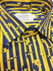 Yellow Stripe Print Design Short Sleeves Shirt