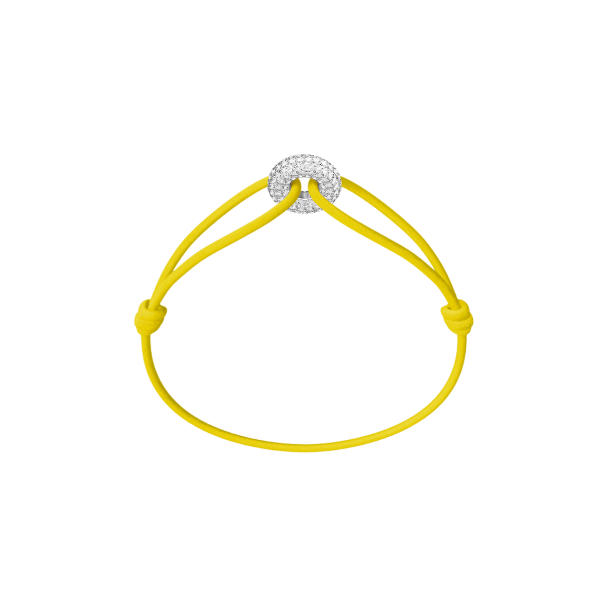 Mini Silver Soho Pavé Cord Bracelet