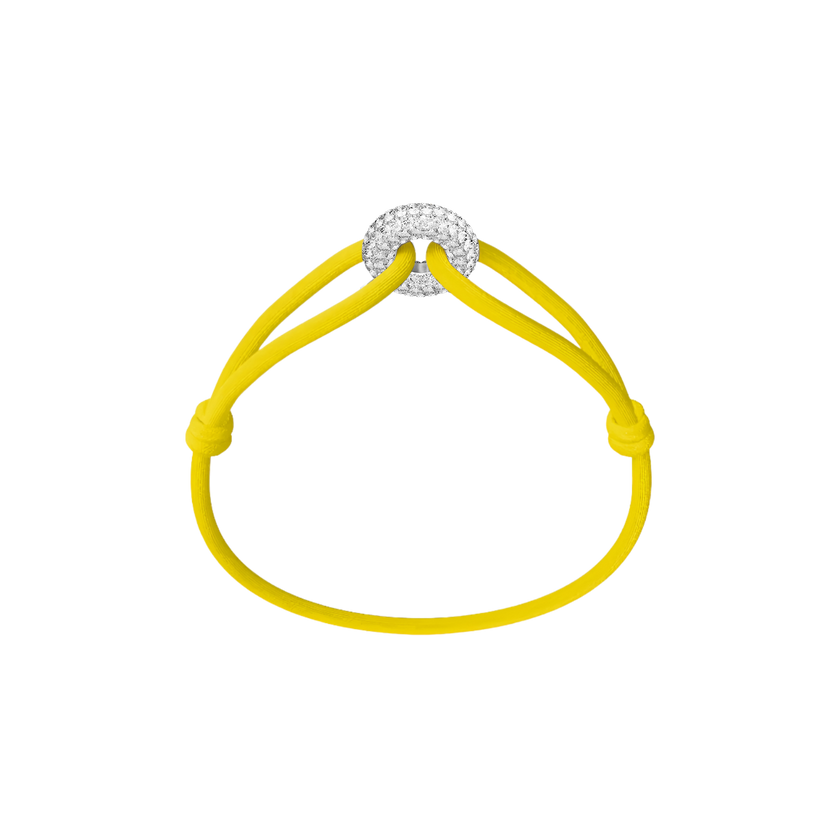 Silver Soho Pavé Cord Bracelet