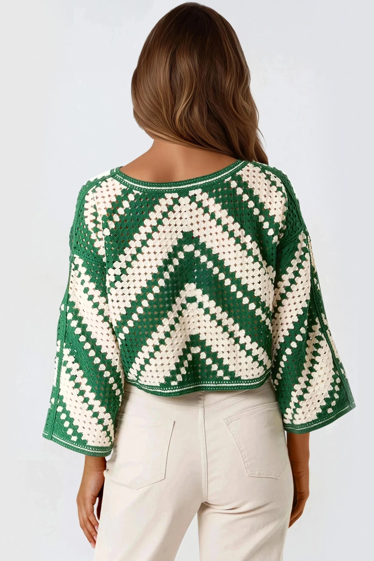 Green Crochet Cropped Top