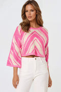 Pink Crochet Cropped Top