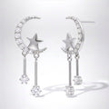 Zoe Moon & Star Drop Earrings | 925 Sterling Silver