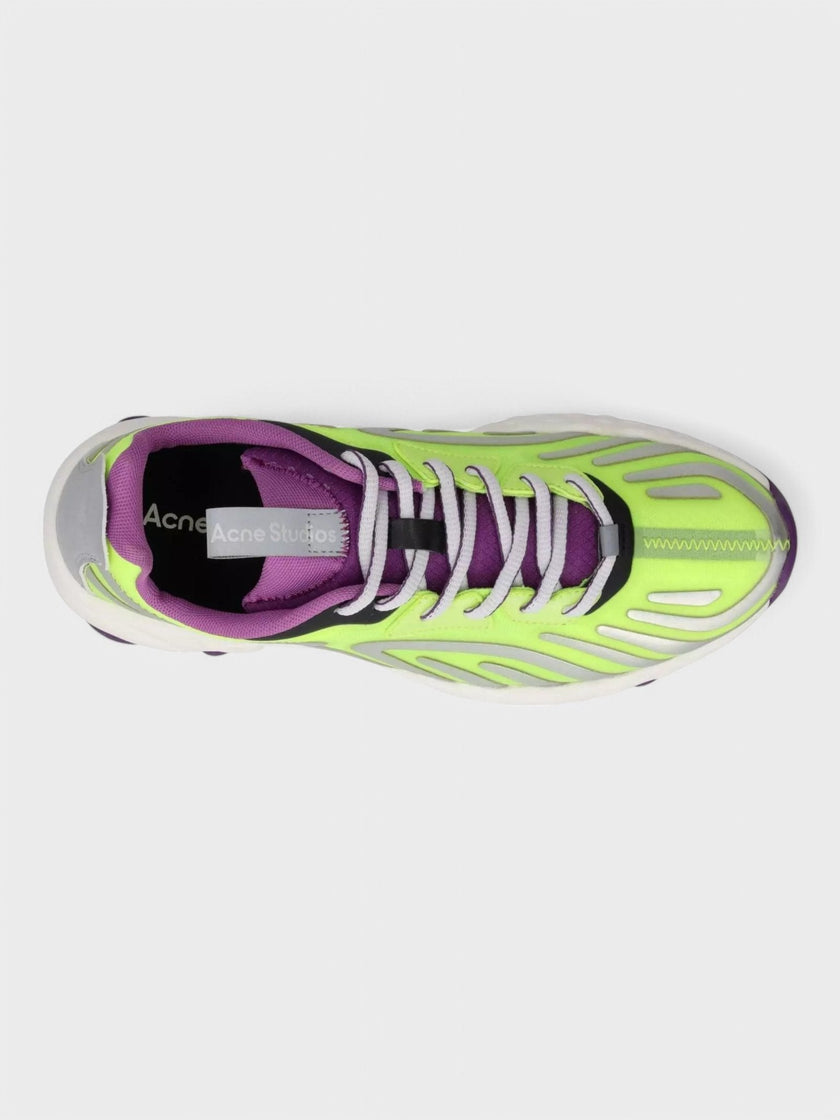 Acne Studios Buzz Neon Trainers Contrast Yellow Sneaker