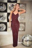 Robe longue perlée Flory Berry